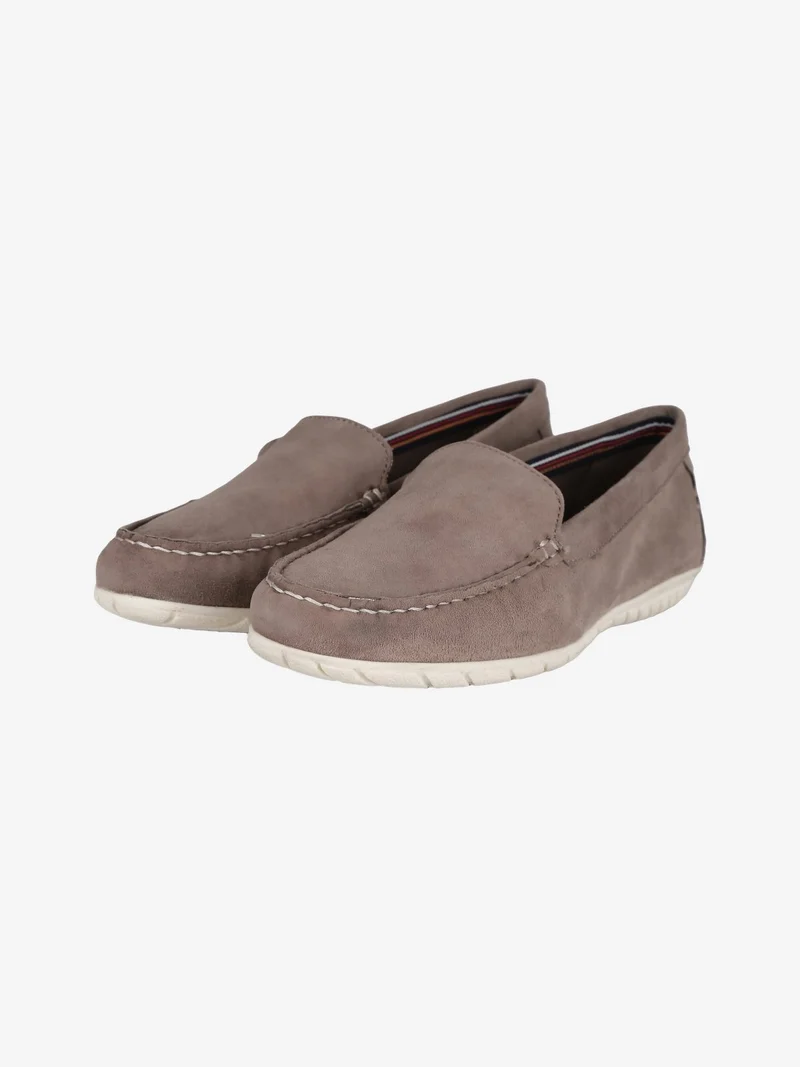 Mocassini in vera pelle scamosciata donna - taupe