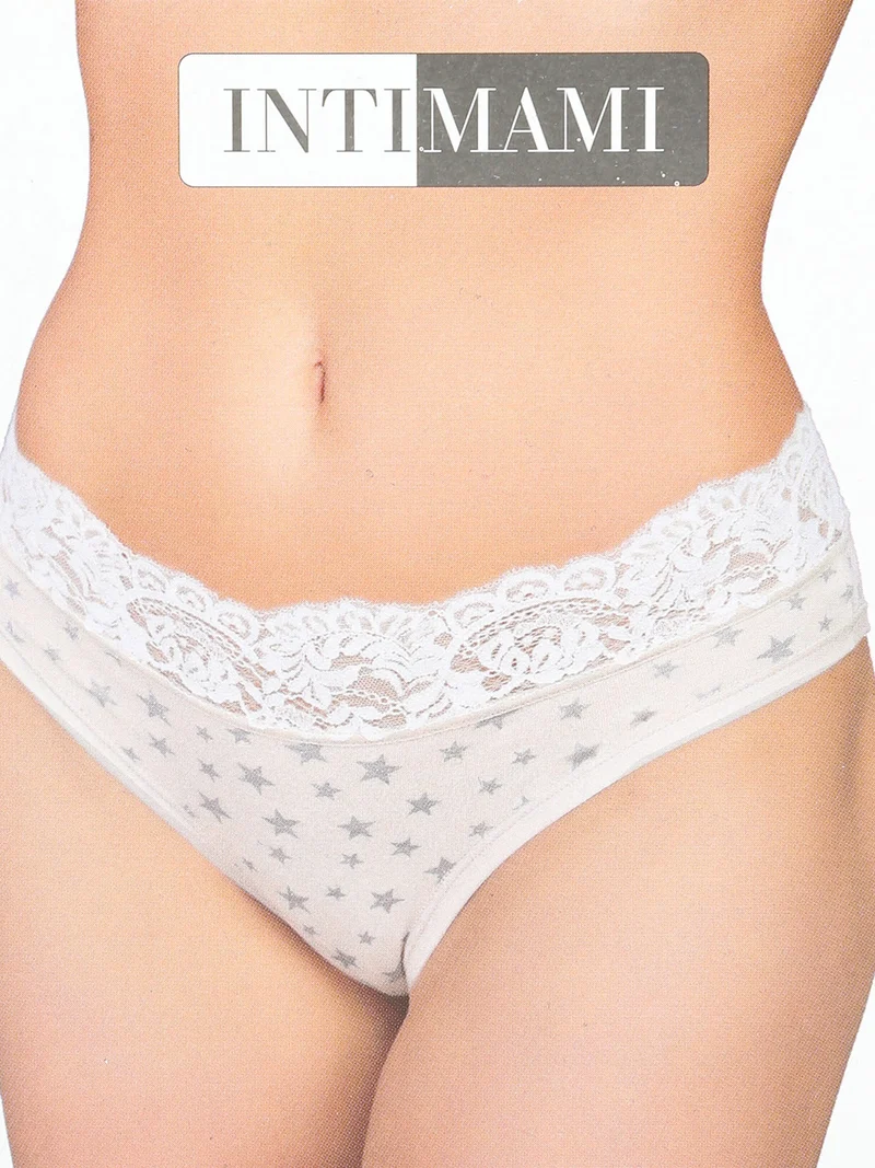 Slip donna in cotone con pizzo - nudo