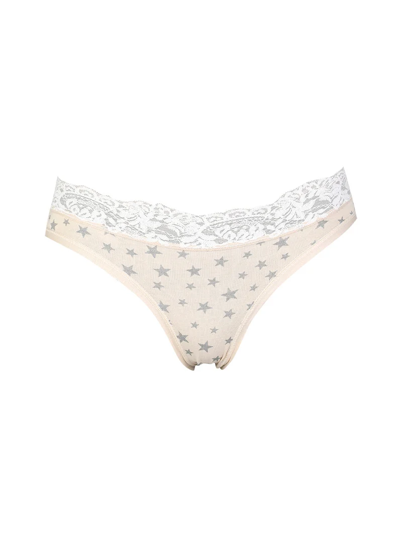 Slip donna in cotone con pizzo - nudo
