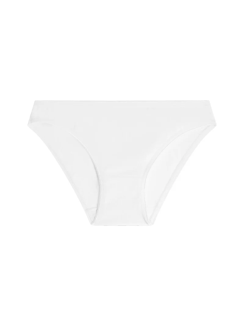 Confezione da 3 mini slip da donna in cotone bielastico - bianco