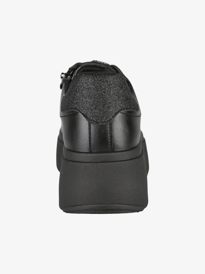 Sneakers donna con platform - nero