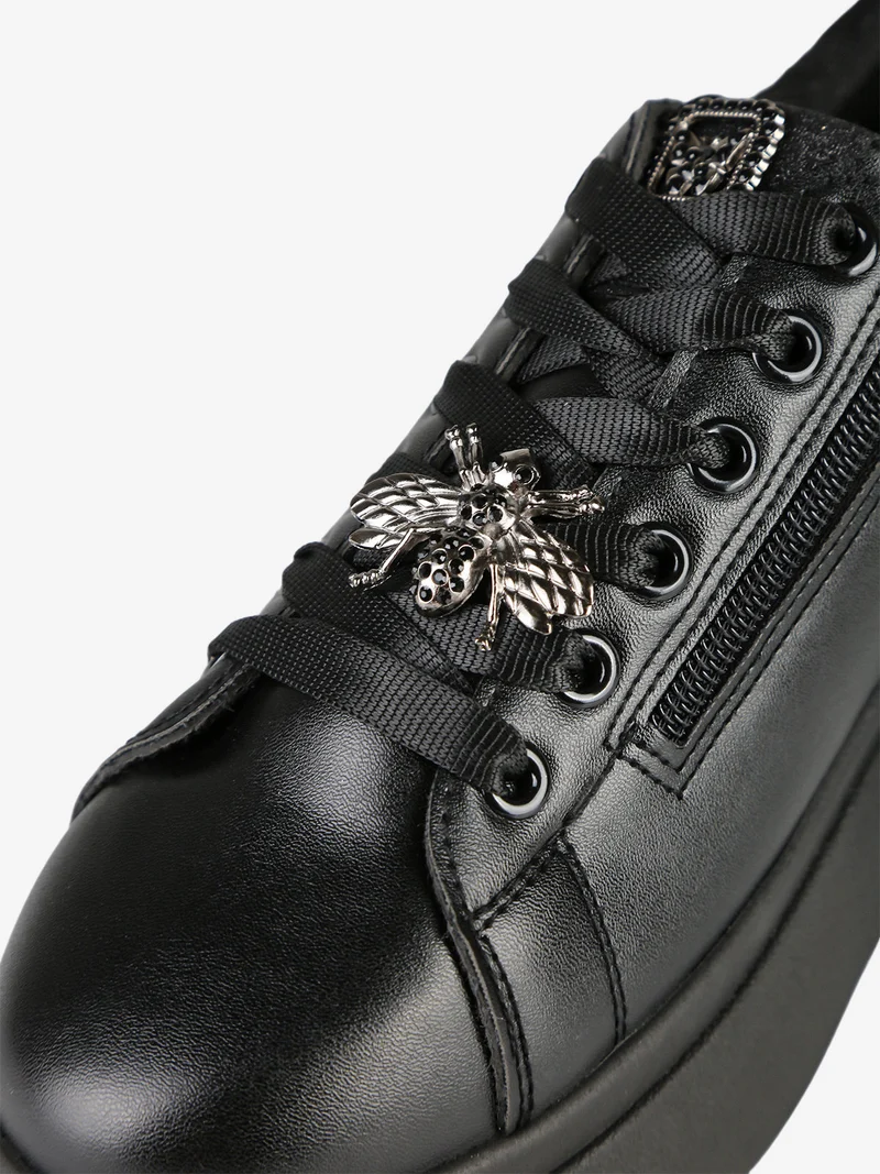 Sneakers donna con platform - nero
