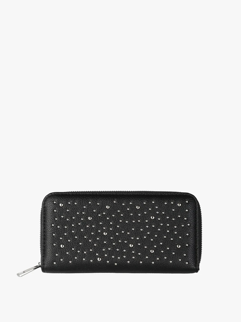 Portafoglio da donna con borchie - nero