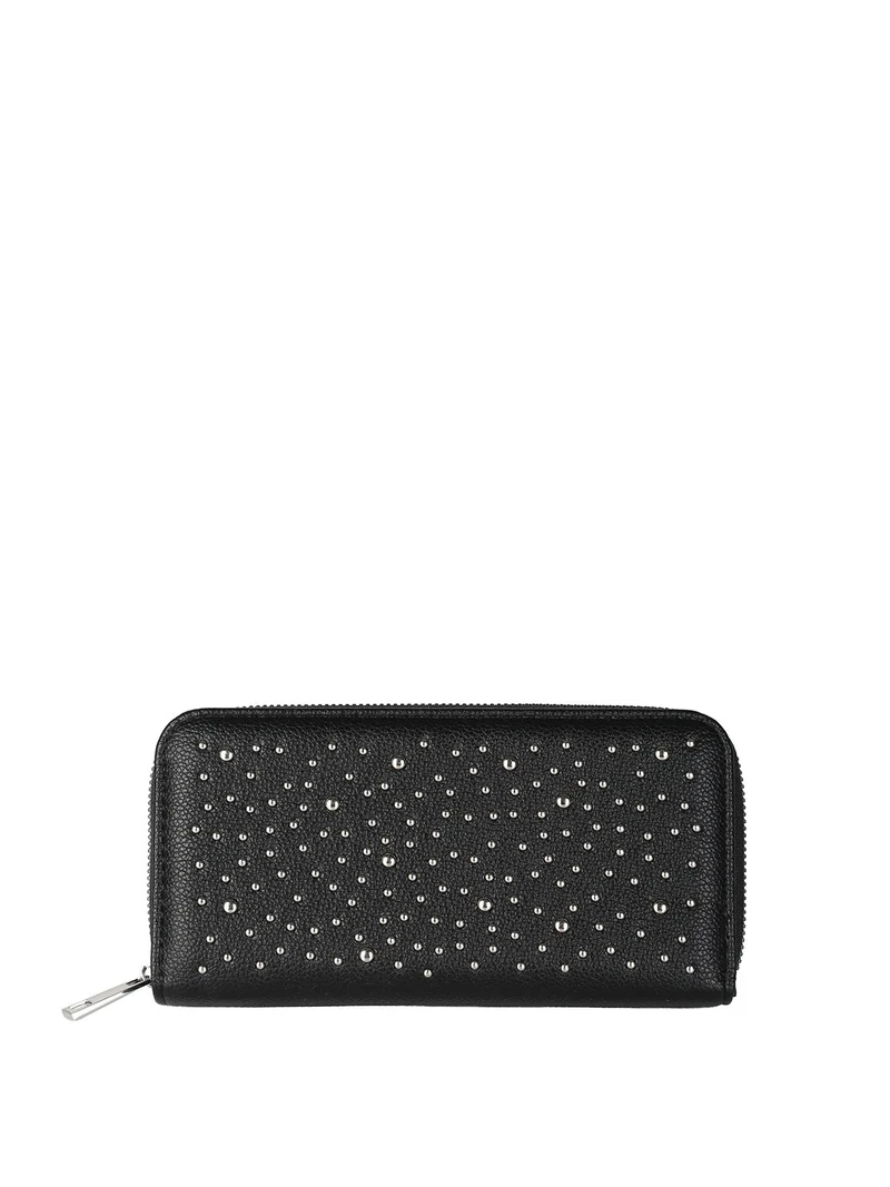 Portafoglio da donna con borchie - nero