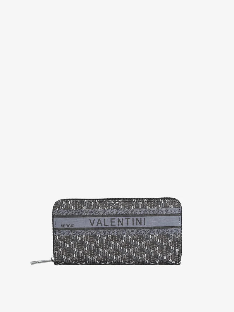 Portafoglio rettangolare da donna con stampe - nero