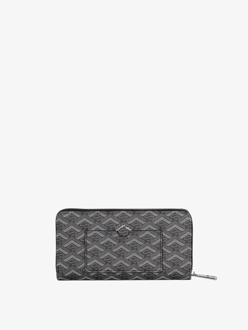 Portafoglio rettangolare da donna con stampe - nero