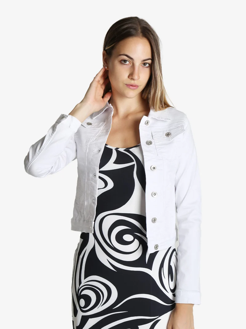 Giacca in jeans donna - bianco