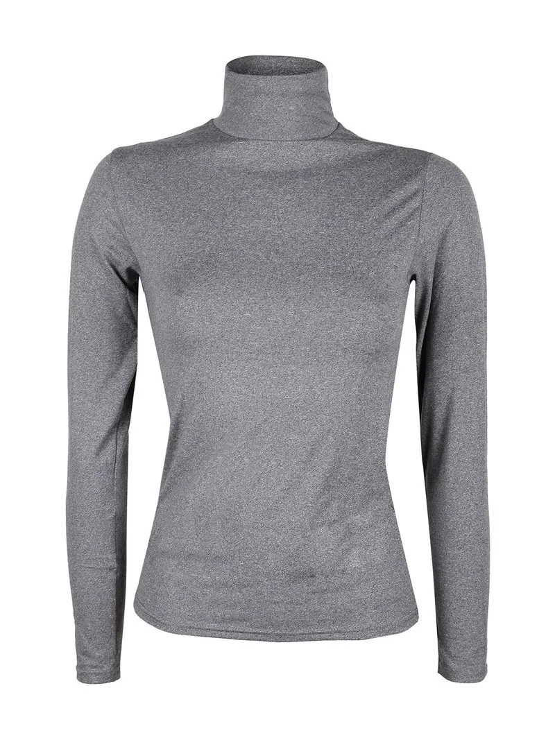 Maglia dolcevita donna in microfibra - grigio scuro