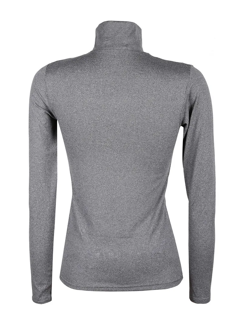 Maglia dolcevita donna in microfibra - grigio scuro