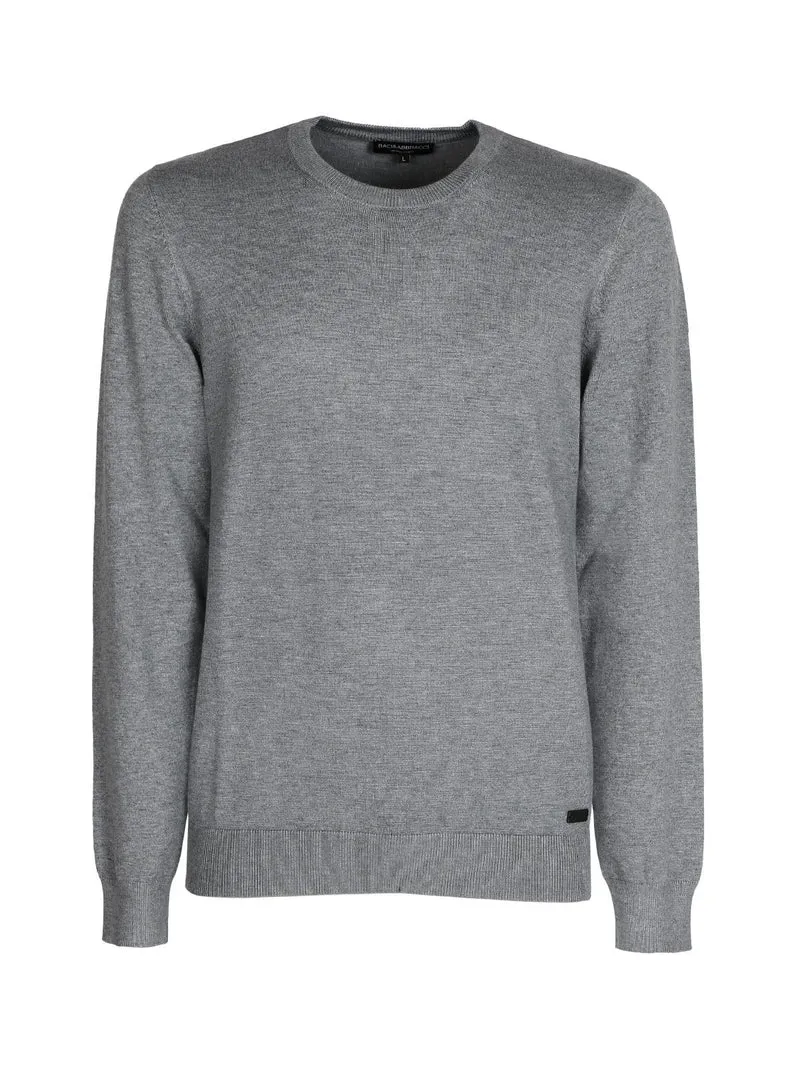 Pullover girocollo da uomo - grigio