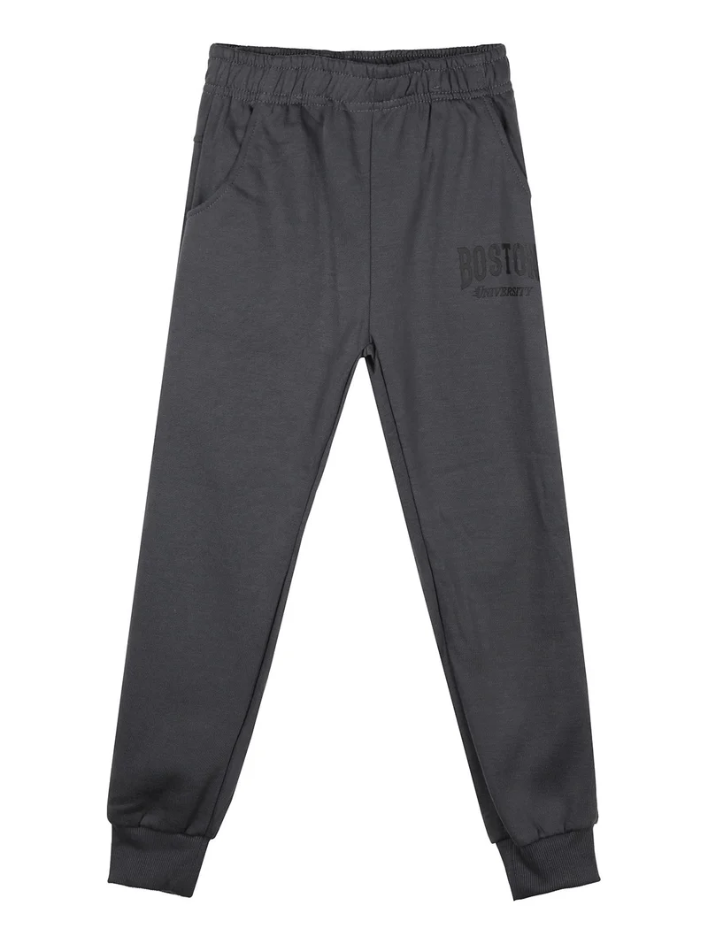 Completo 3 pezzi da ragazzo con cappuccio e zip - antracite