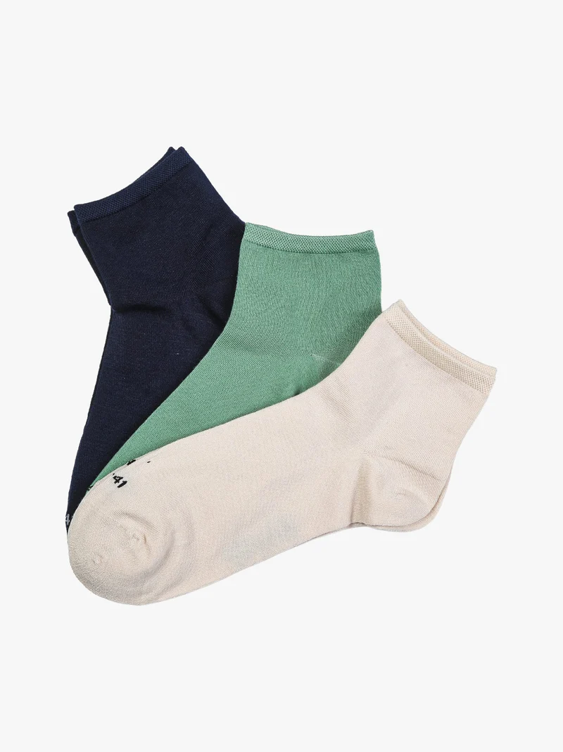 Confezione da 3 paia di calze corte da donna in bamboo - verde