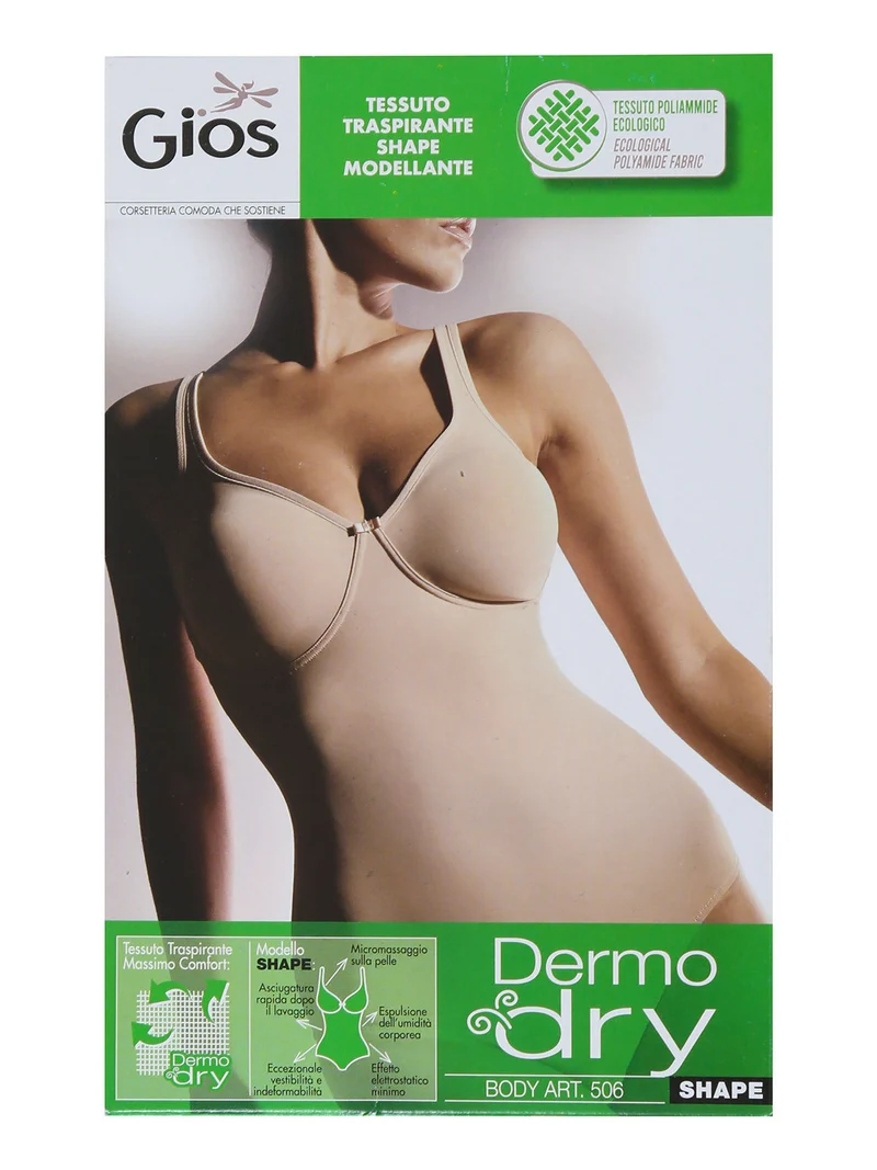 506 Body donna modellante con coppe preformate COPPA C - nero