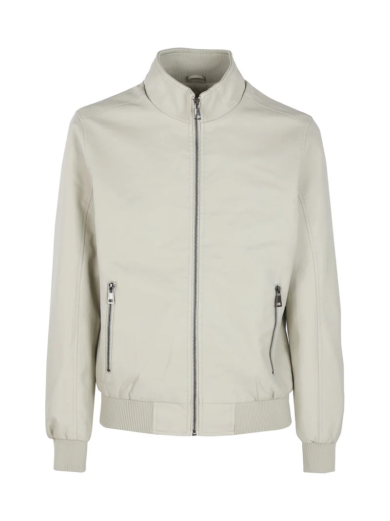 Giacca da uomo in ecopelle - beige