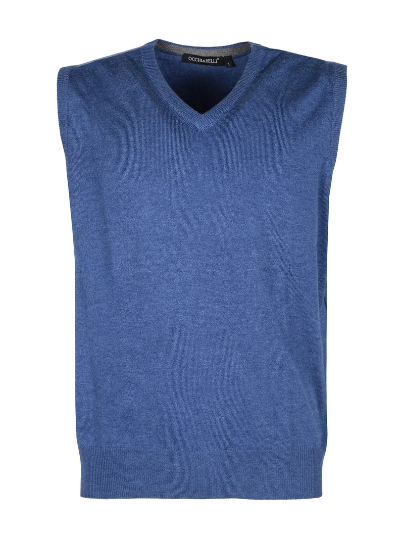 Gilet in maglia da uomo in misto cachemire - blu