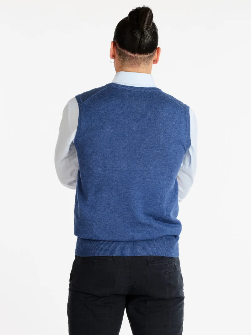 Gilet in maglia da uomo in misto cachemire - blu