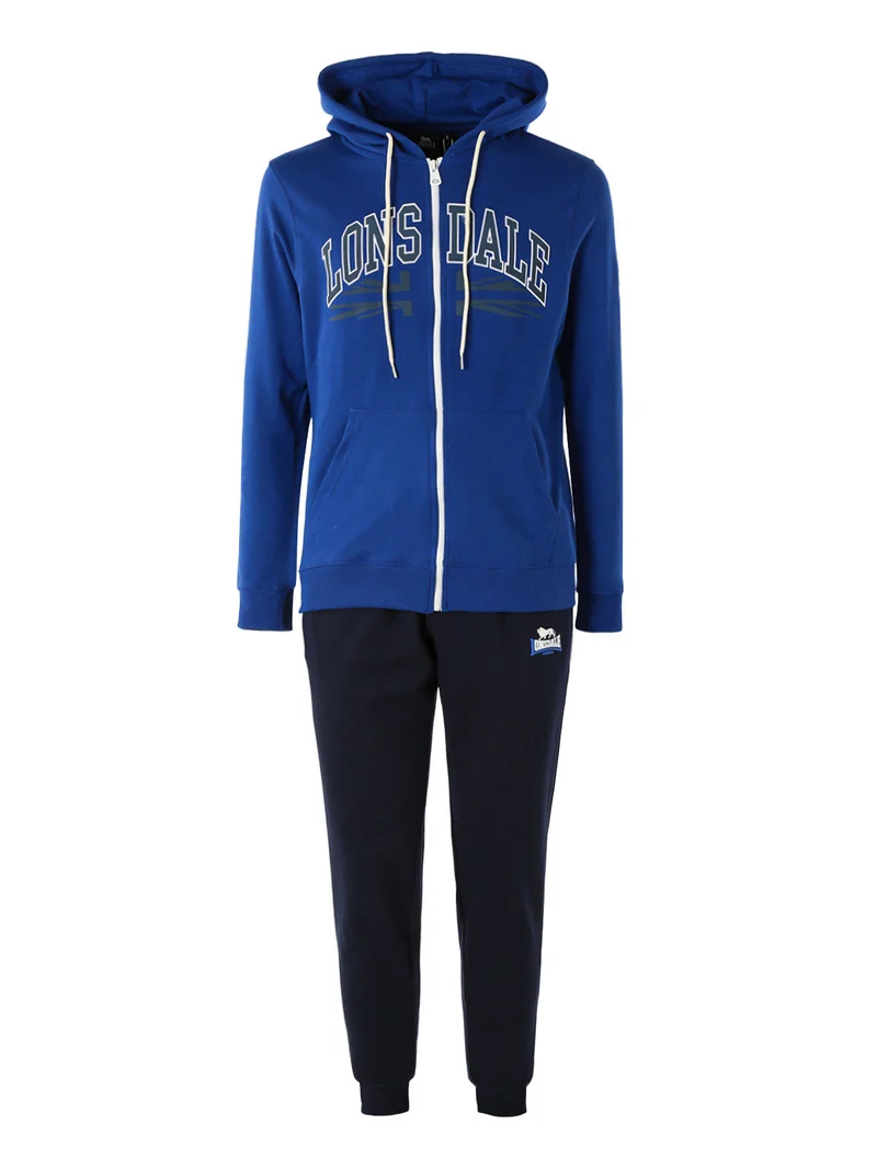Completo tuta da uomo 2 pezzi con cappuccio e zip - blu