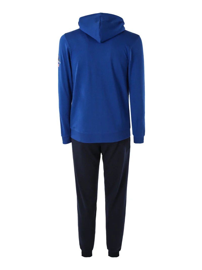 Completo tuta da uomo 2 pezzi con cappuccio e zip - blu