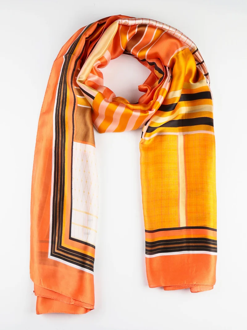 Foulard donna con stampe - arancione