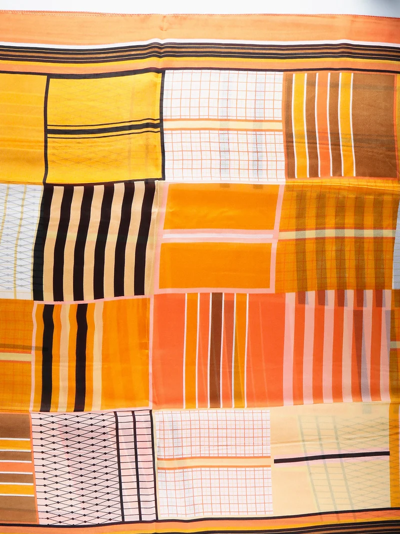 Foulard donna con stampe - arancione