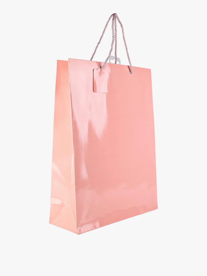 Sacchetto da regalo lucido grande - rosa