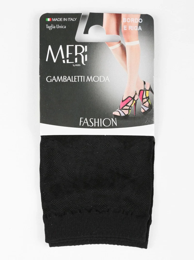 Gambaletti fashion con ricamo - nero