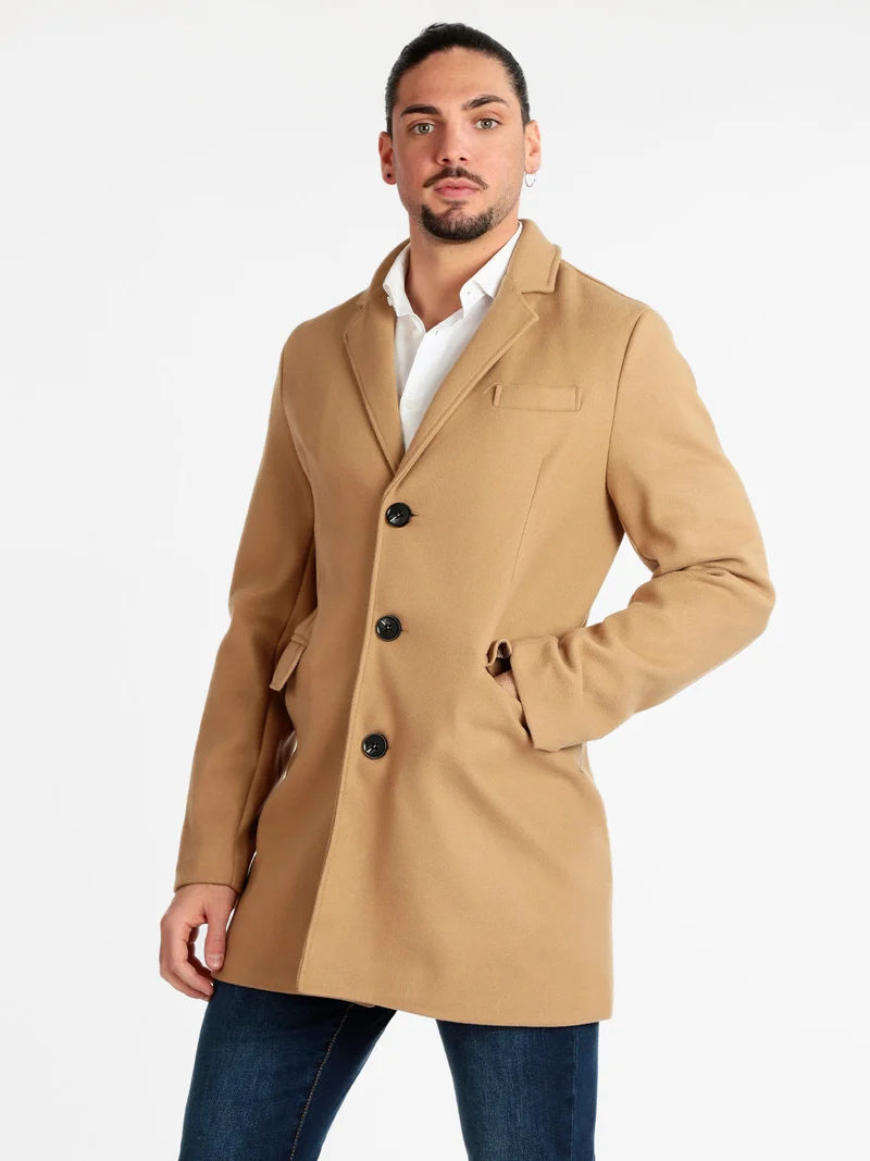 Cappotto classico da uomo - khaki