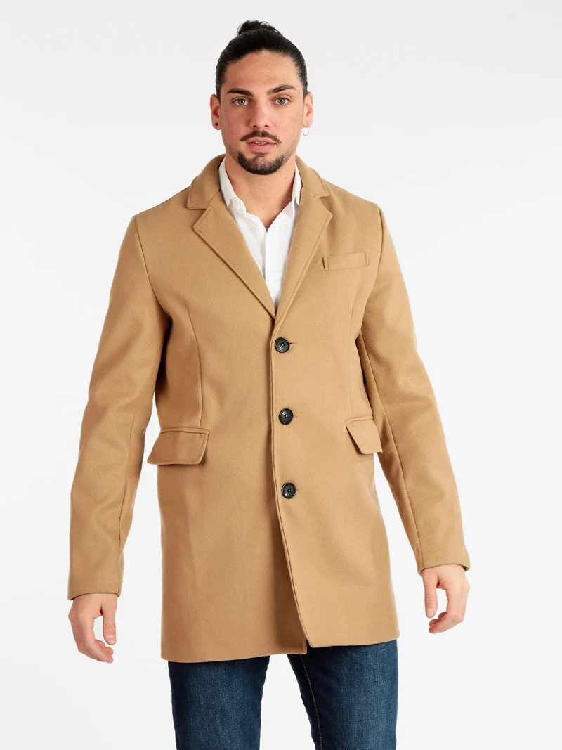 Cappotto classico da uomo - khaki