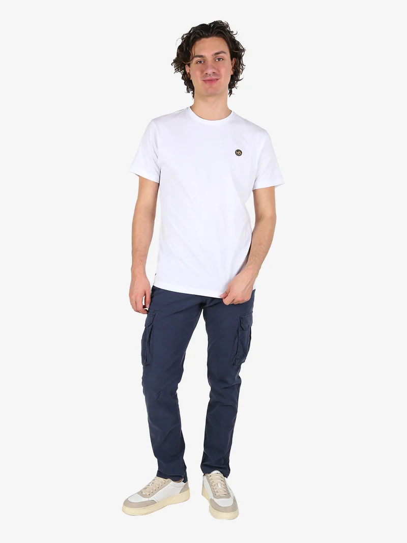 Pantaloni cargo da uomo in cotone - blu scuro