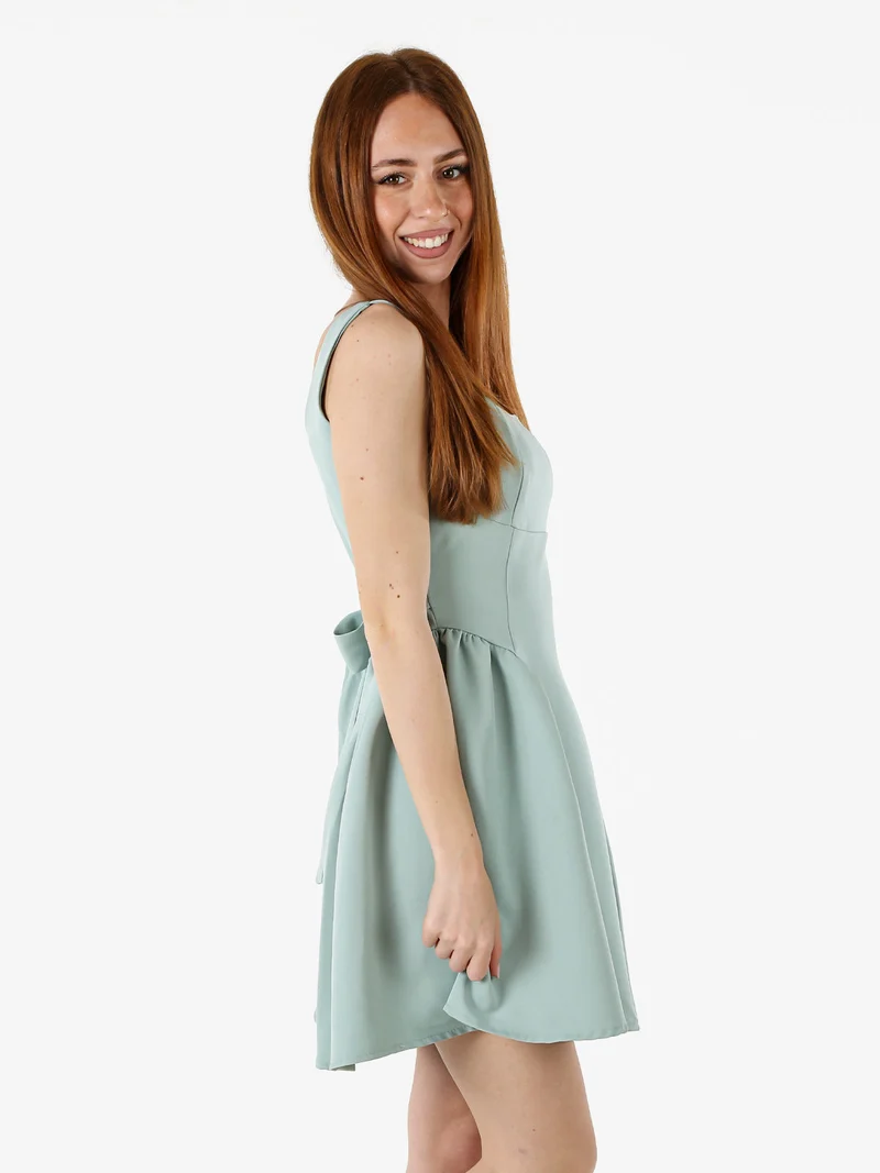 Vestito donna a spalla stretta con scollo quadrato - acqua marina