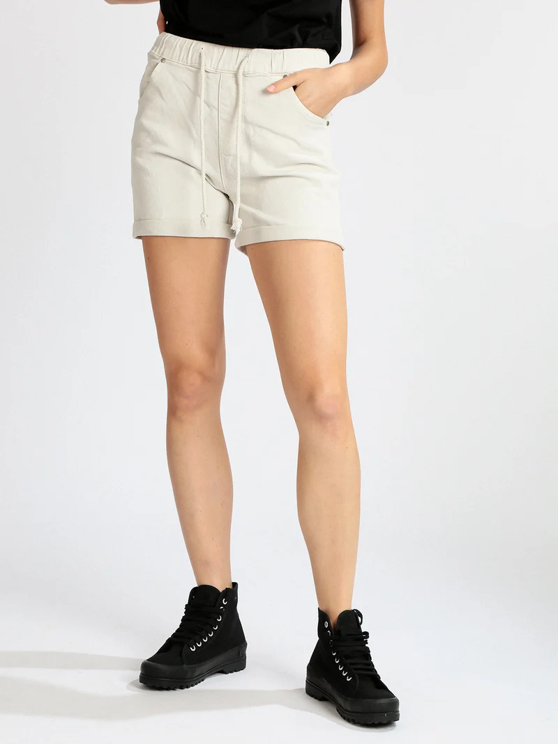 Shorts donna in cotone - perla