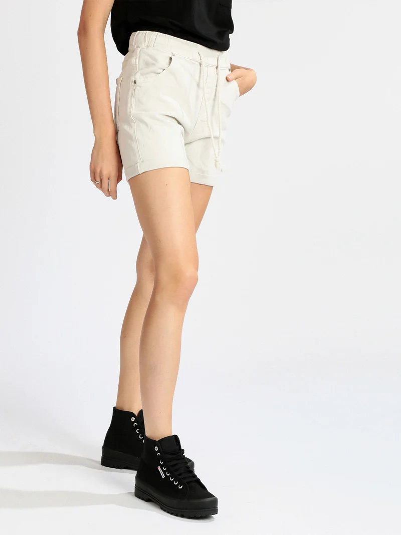 Shorts donna in cotone - perla