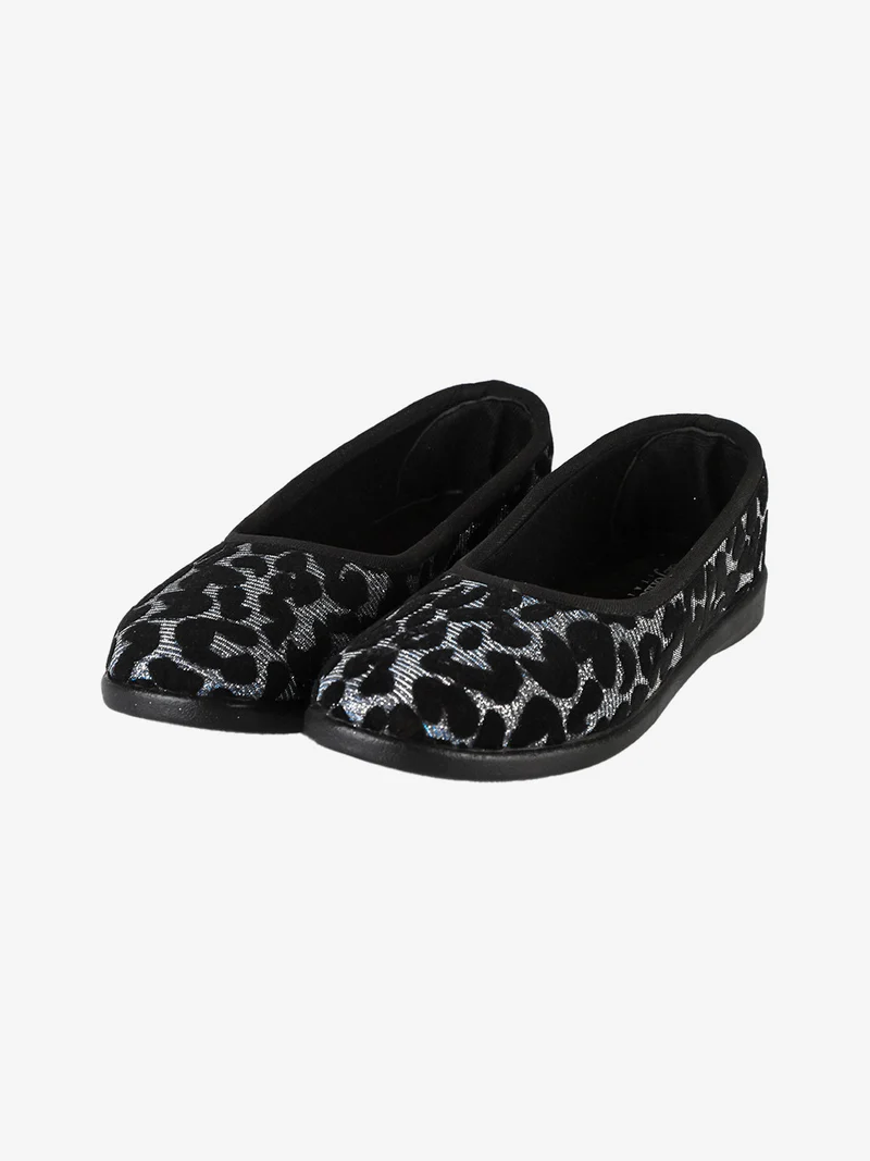 Pantofole chiuse da donna con glitter - argento