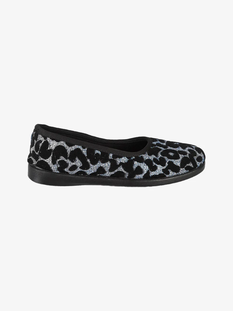 Pantofole chiuse da donna con glitter - argento