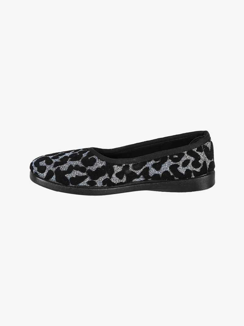 Pantofole chiuse da donna con glitter - argento