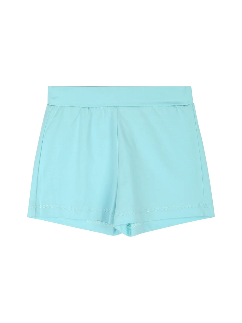 Completo corto da neonata con t-shirt e shorts - acqua marina