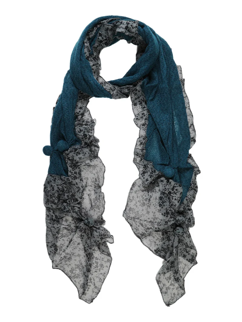Sciarpa donna in misto lana - blu