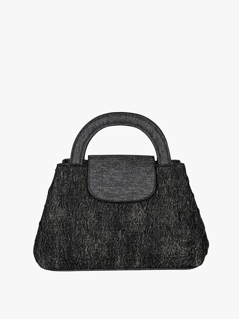 Borsa donna a mano in jeans - nero
