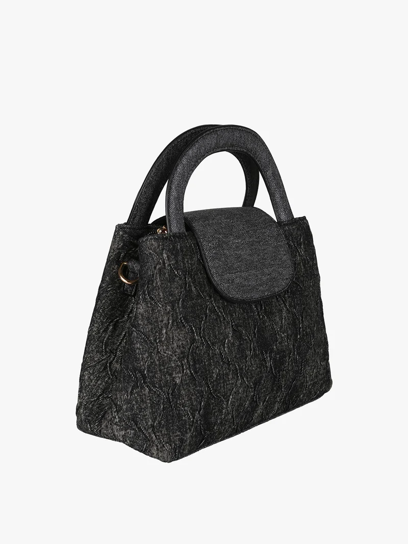 Borsa donna a mano in jeans - nero