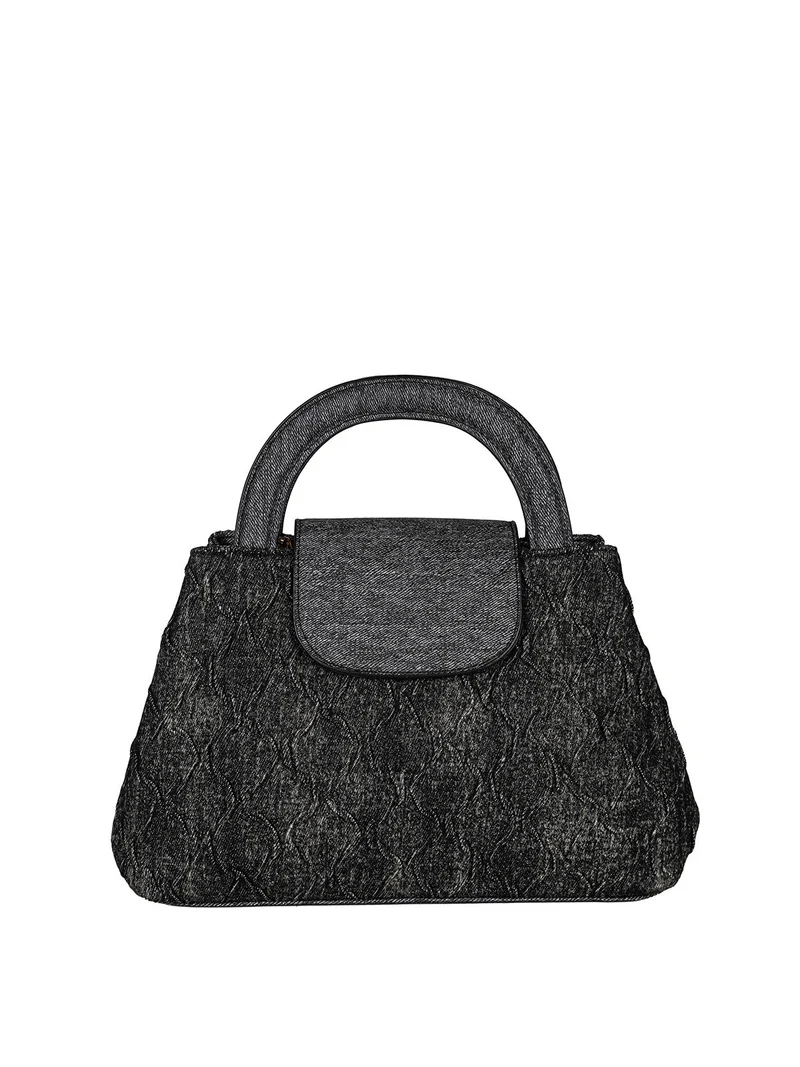 Borsa donna a mano in jeans - nero