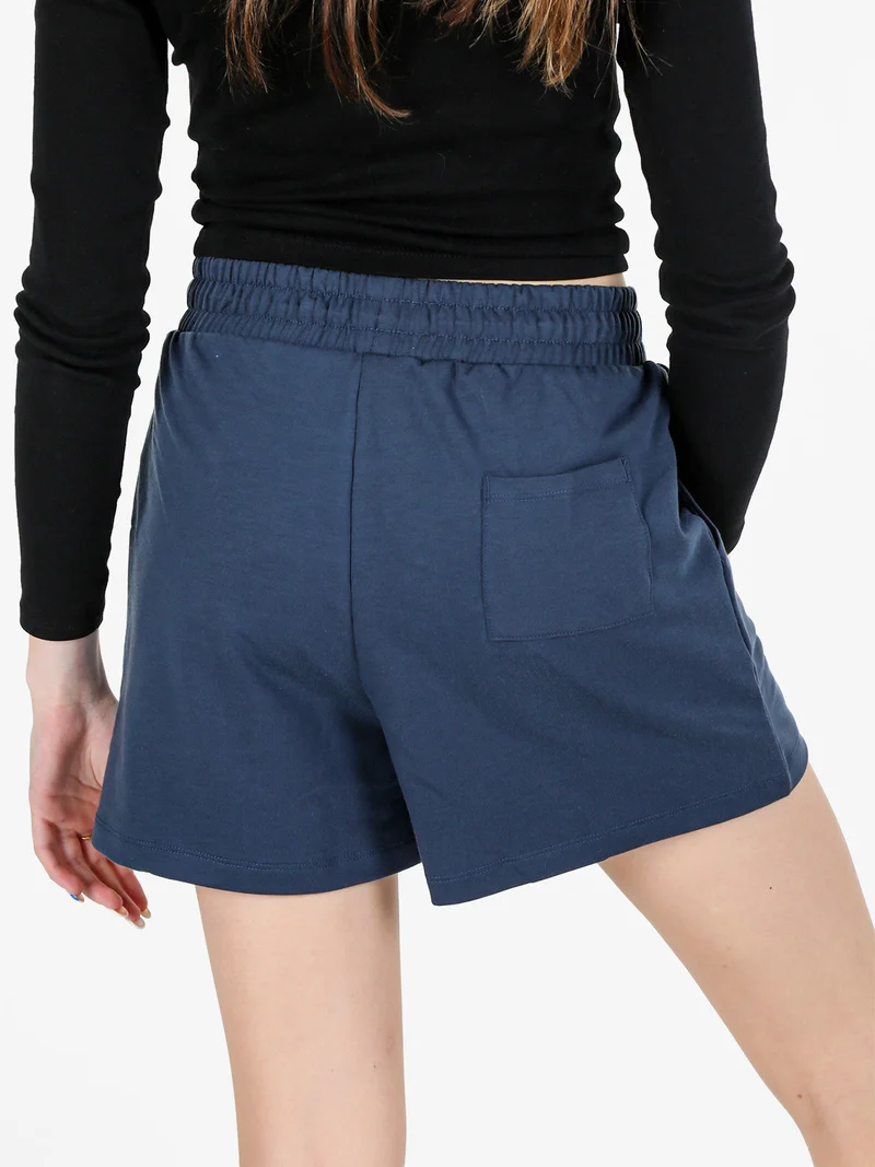 Shorts donna sportivi con coulisse - blu scuro