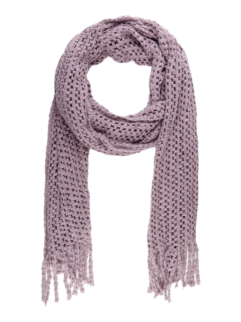 Sciarpa donna con frange - lilla