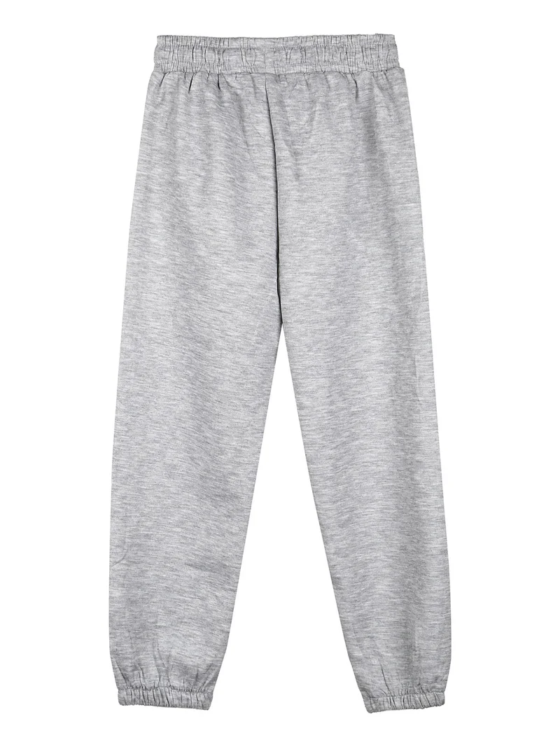 Pantaloni tuta da bambino con coulisse ed elastico sul finale - grigio