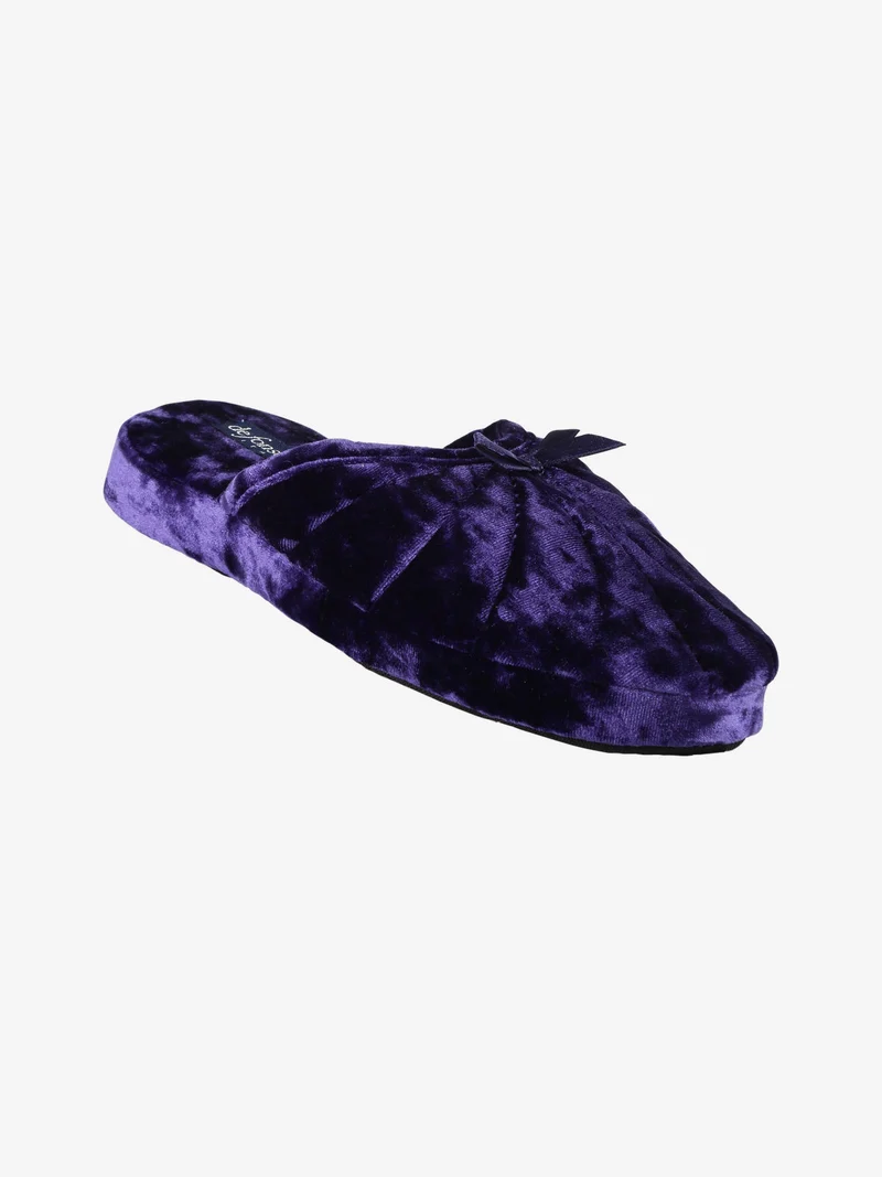 Pantofole donna effetto velluto - viola