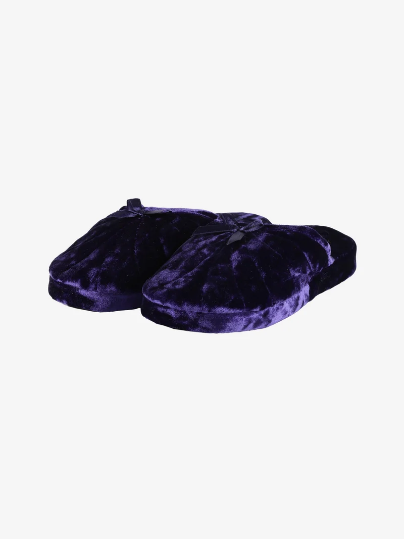 Pantofole donna effetto velluto - viola