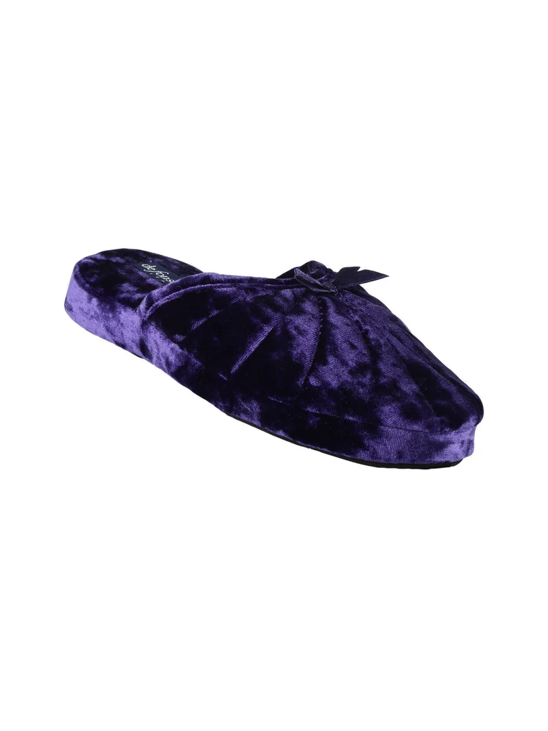 Pantofole donna effetto velluto - viola
