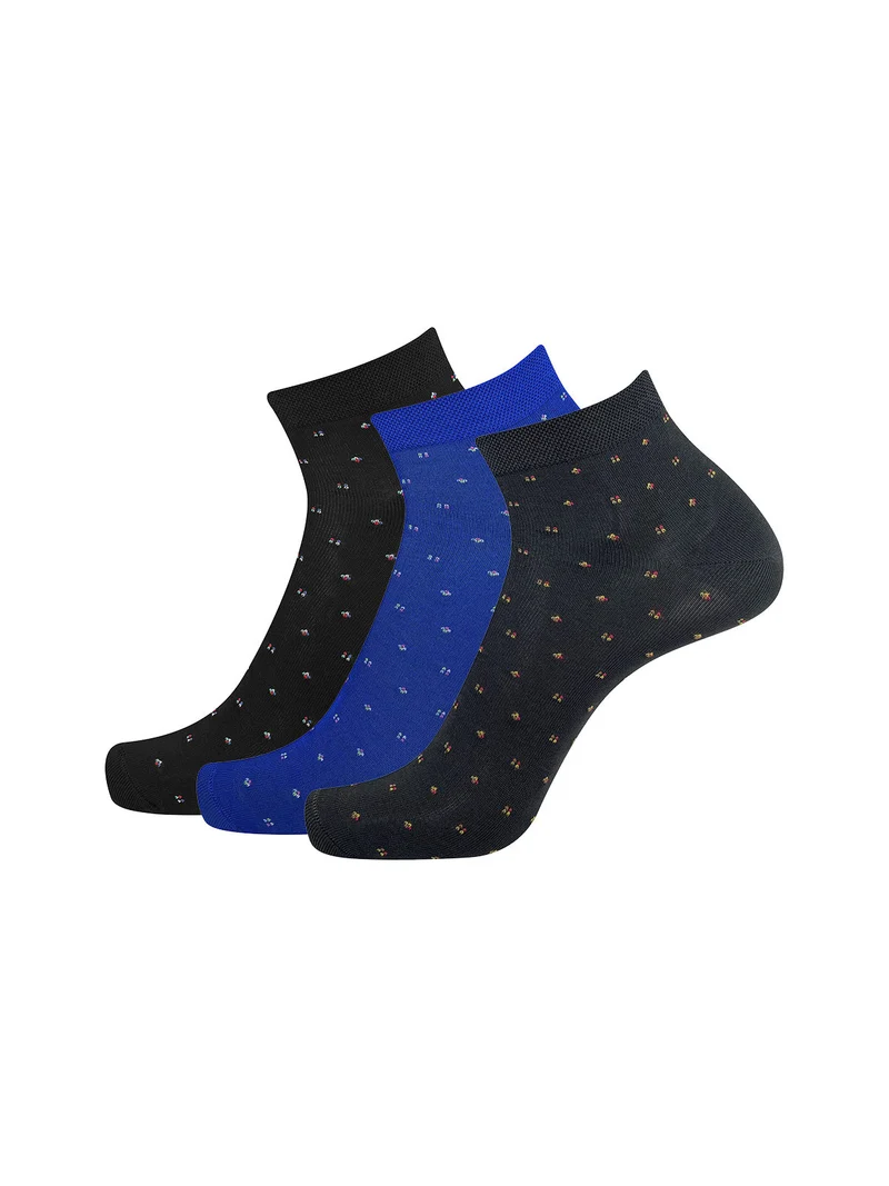Confezione da 3 paia di calze corte da uomo in filo di scozia - blu