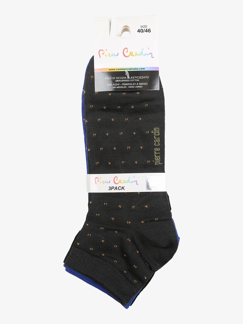 Confezione da 3 paia di calze corte da uomo in filo di scozia - blu