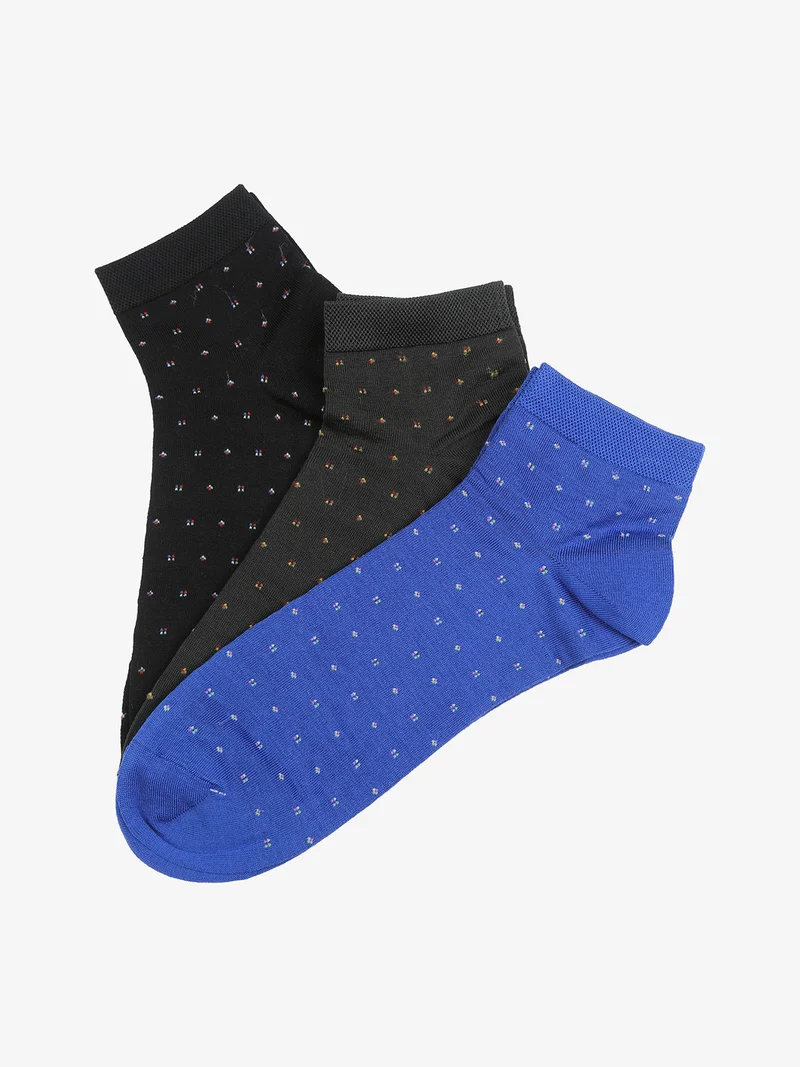 Confezione da 3 paia di calze corte da uomo in filo di scozia - blu