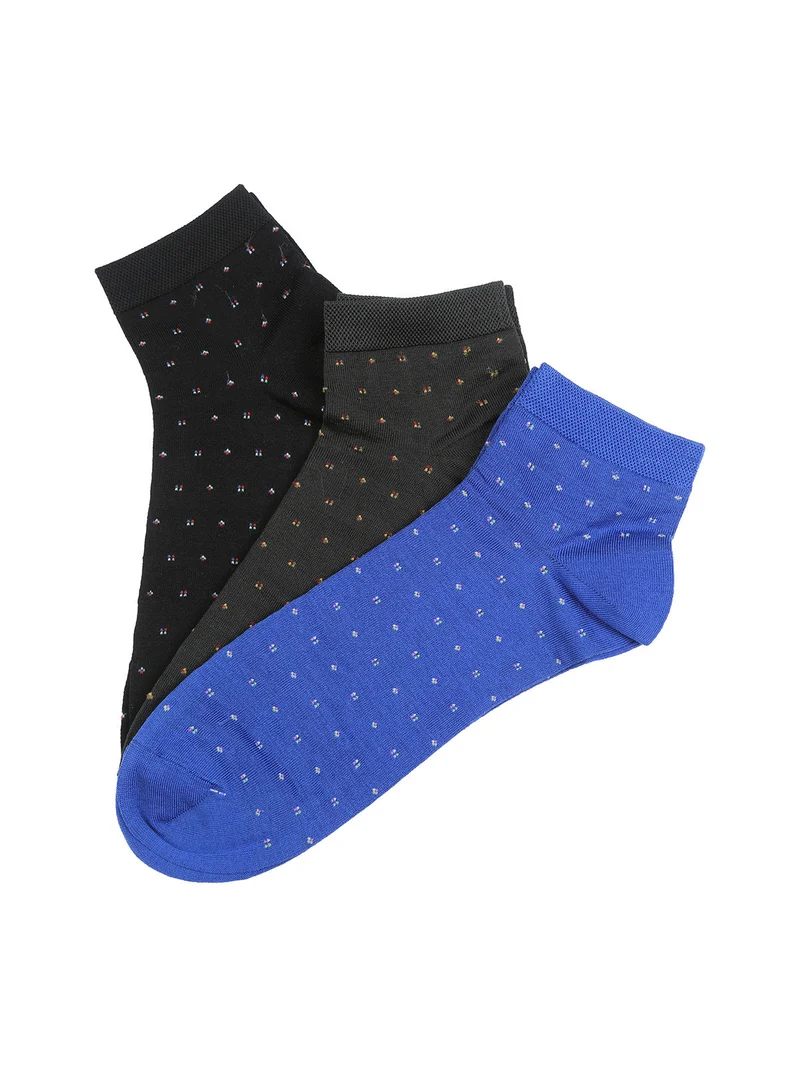Confezione da 3 paia di calze corte da uomo in filo di scozia - blu